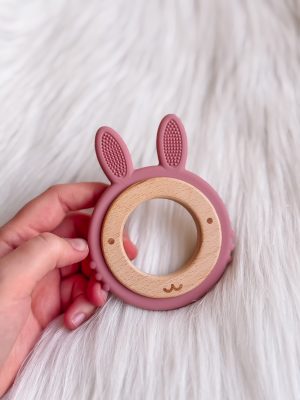 Bijtring konijn roze