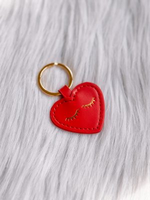 Hartje sleutelhanger rood