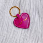 Hartje sleutelhanger paars
