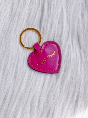 Hartje sleutelhanger paars