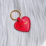 Hartje sleutelhanger roze