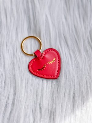 Hartje sleutelhanger roze