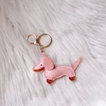 Hond sleutelhanger roze