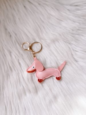Hond sleutelhanger roze