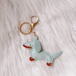 Hond sleutelhanger blauw