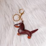 Hond sleutelhanger bruin