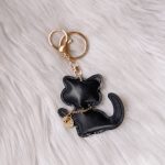 Kat sleutelhanger zwart