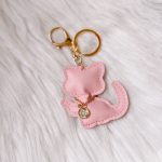 Kat sleutelhanger roze