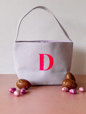 Gepersonaliseerde paasmand met strepen lila