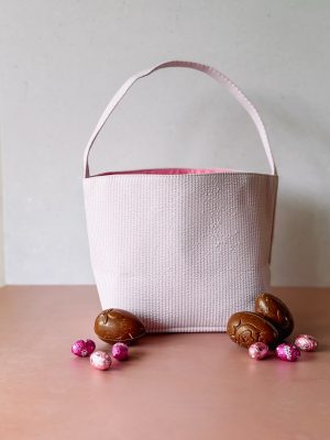 Gepersonaliseerde paasmand met strepen roze - Afbeelding 3