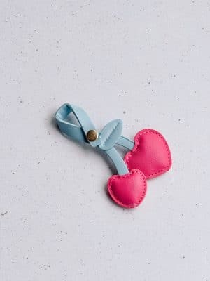 Kersen sleutelhanger blauw roze