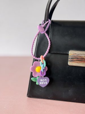 Bag charm flower lila