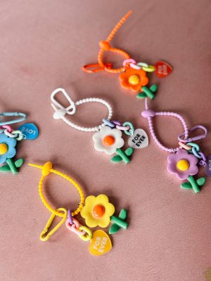Bag charm flower wit - Afbeelding 2