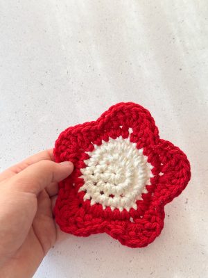 Bloemen onderlegger rood